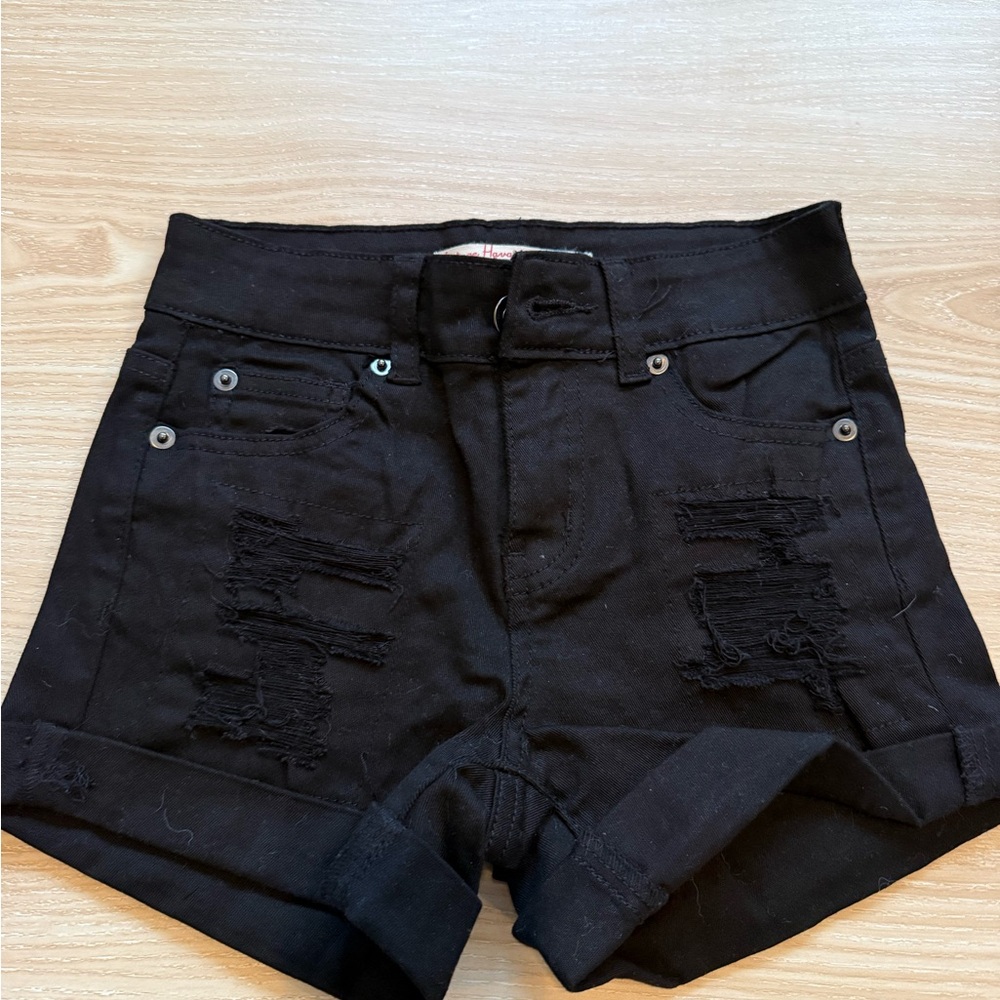 Black Distressed girls  Shorts